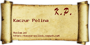 Kaczur Polina névjegykártya